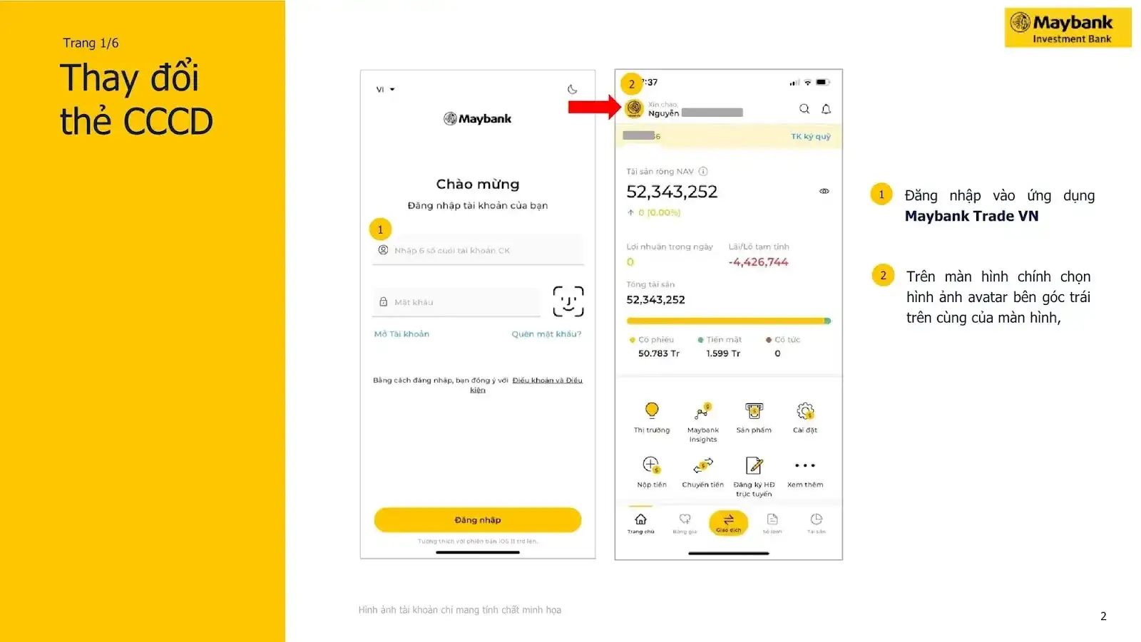 Hình ảnh Hướng dẫn Cập nhật Căn cước công dân mới chi tiết trên ứng dụng Maybank Trade VN
