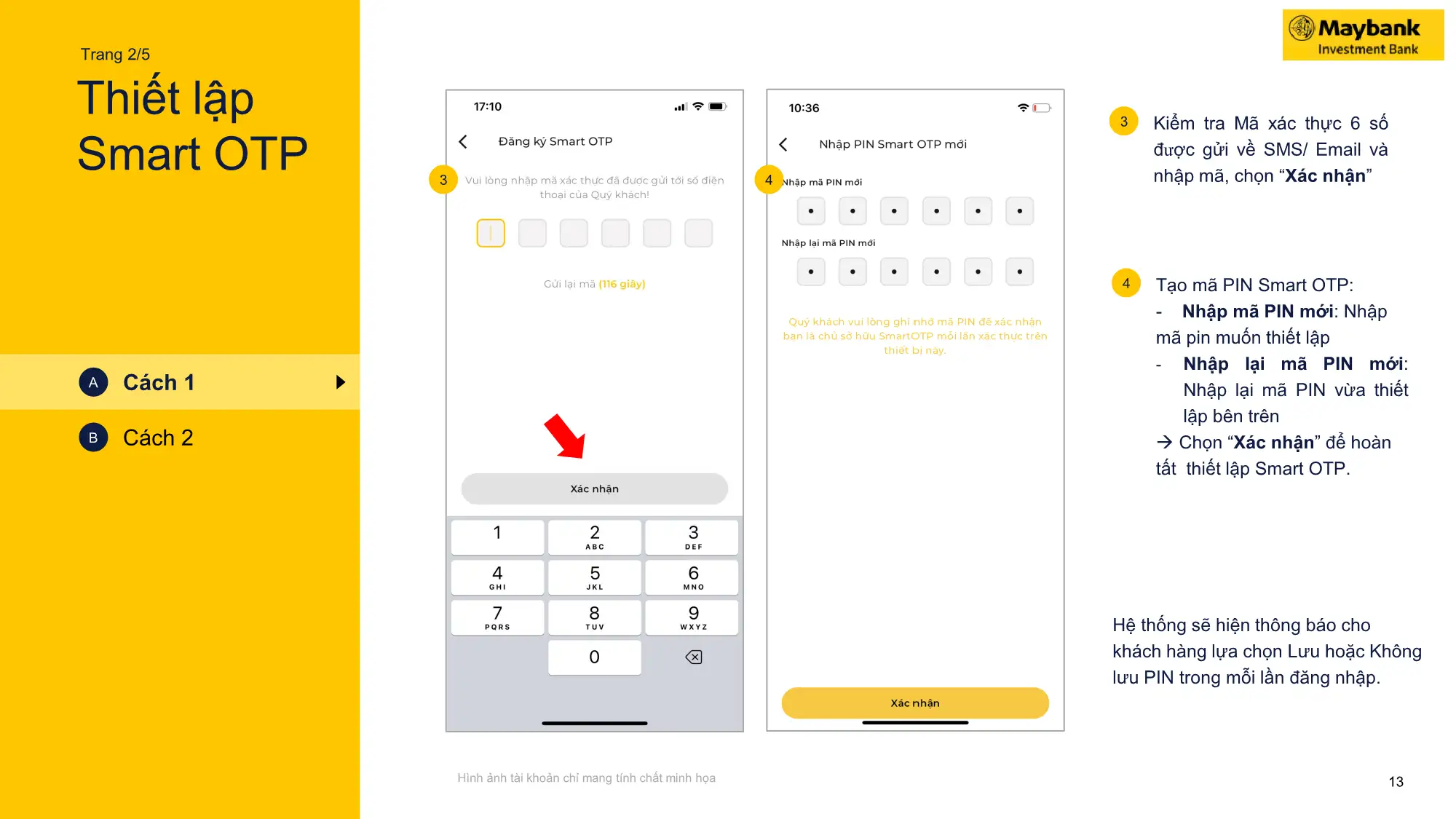 Hướng dẫn Thiết lập Smart OTP chi tiết trên ứng dụng Maybank Trade VN