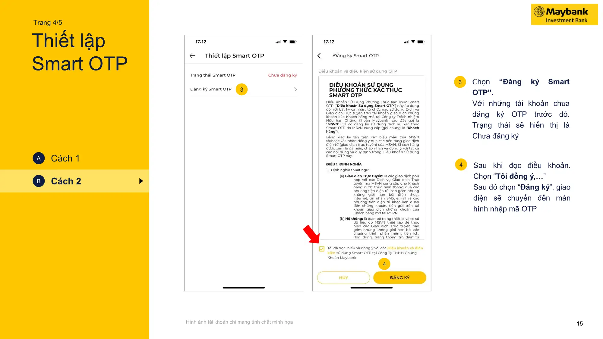 Hướng dẫn Thiết lập Smart OTP chi tiết trên ứng dụng Maybank Trade VN