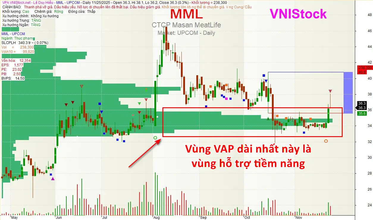 Biểu đồ giá MML tại ngày 25/11/2025